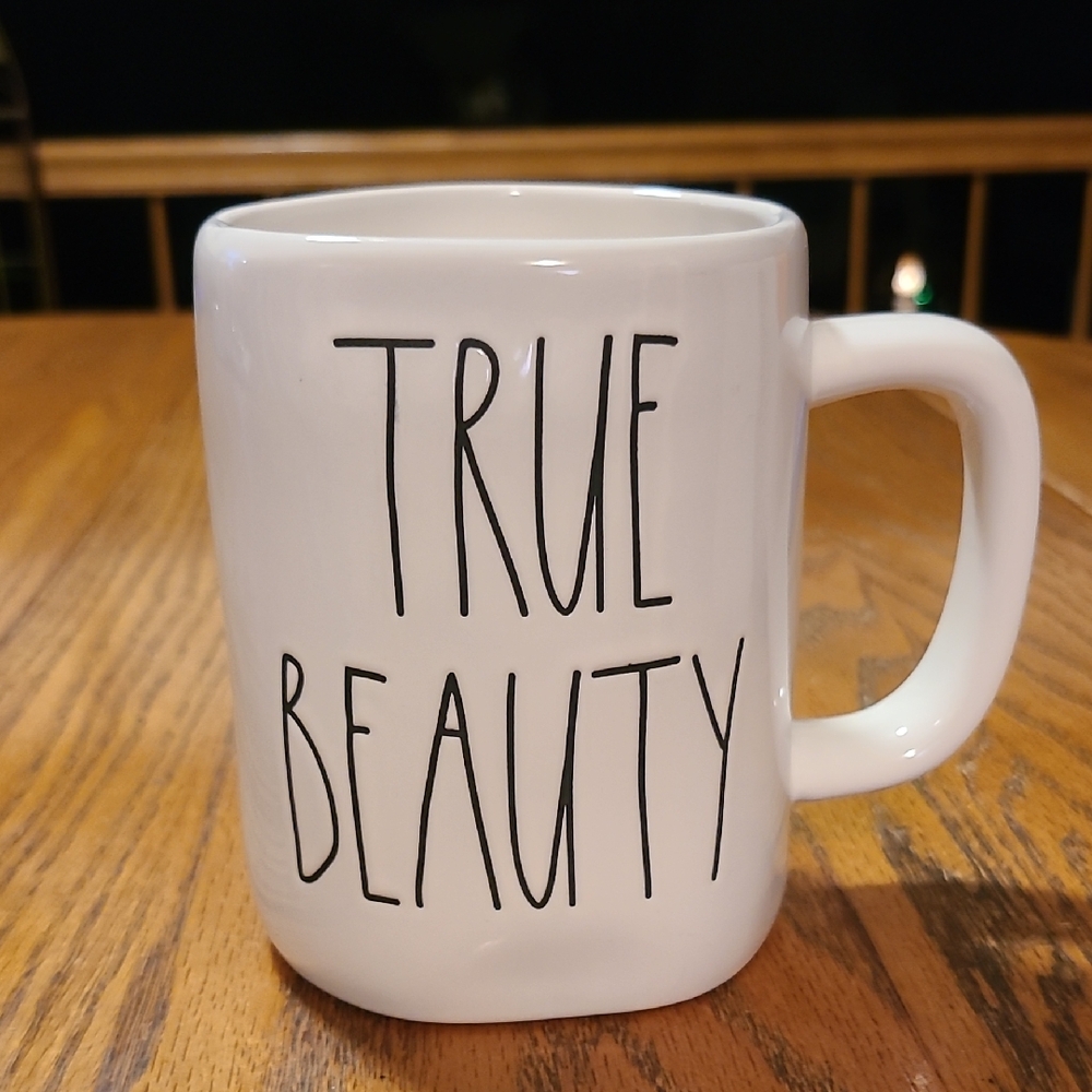 Rae Dunn White Cetamic Double Sided Princess Artisan Collection Mug